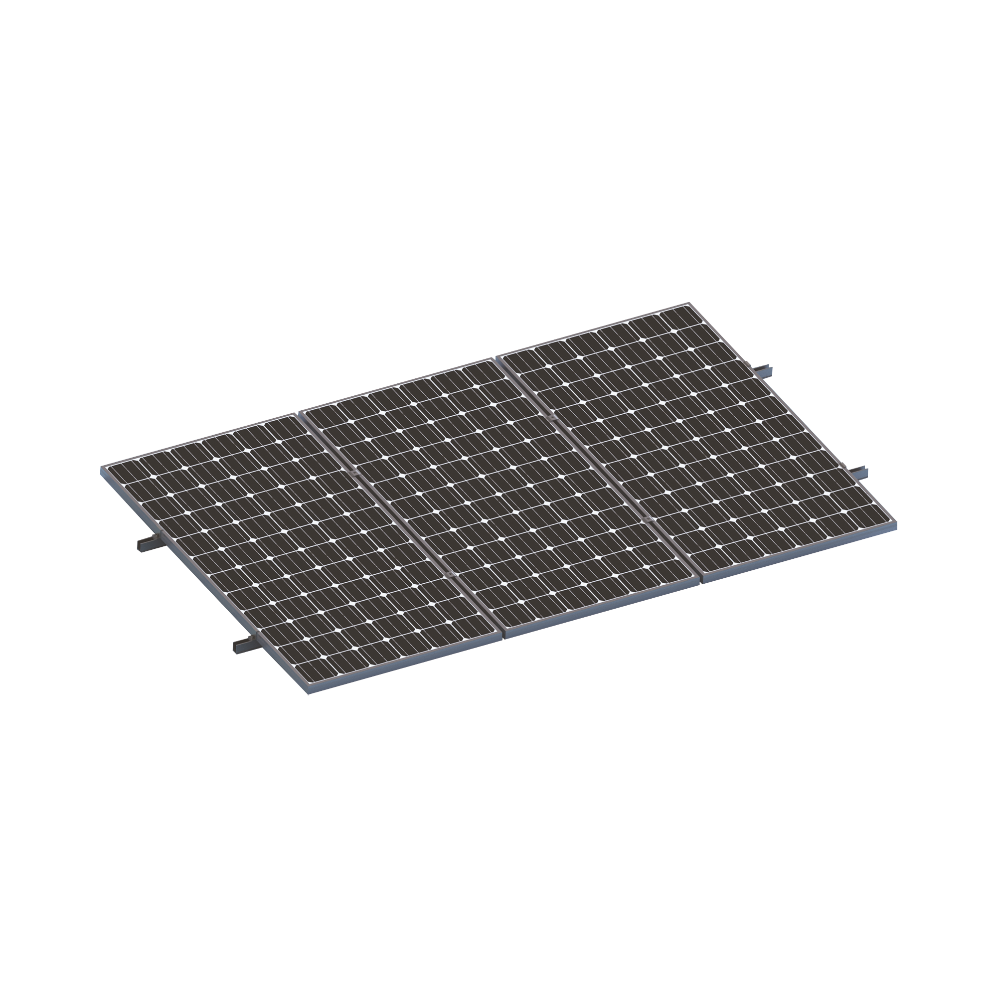 VEKTORMINIKIT1X3|Kit De Minirieles Para Panel Solar Arreglo 1X3  Para Instalaci??n Plano En L?ímina